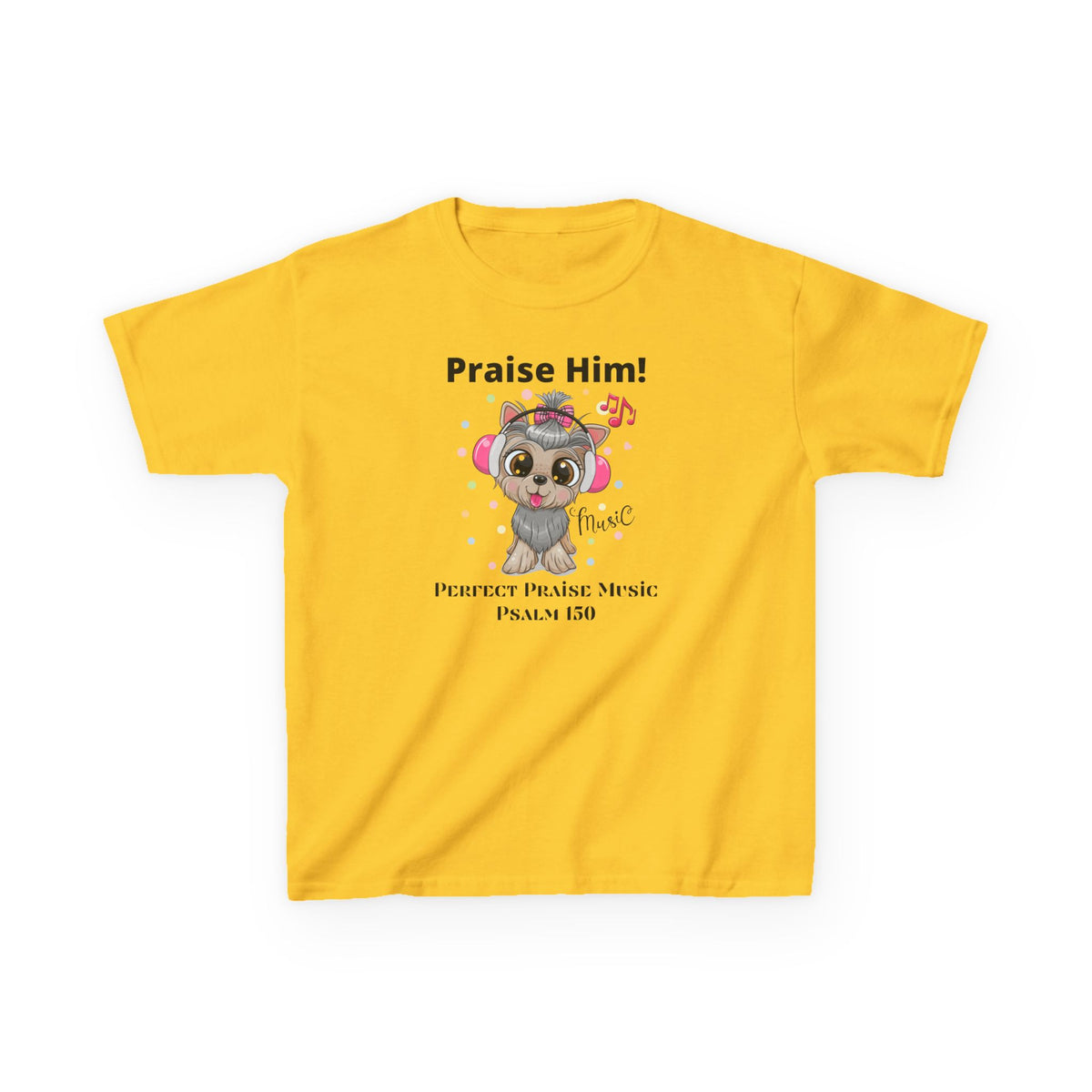 Praise Him Dog with Headphones Youth Worship Tee