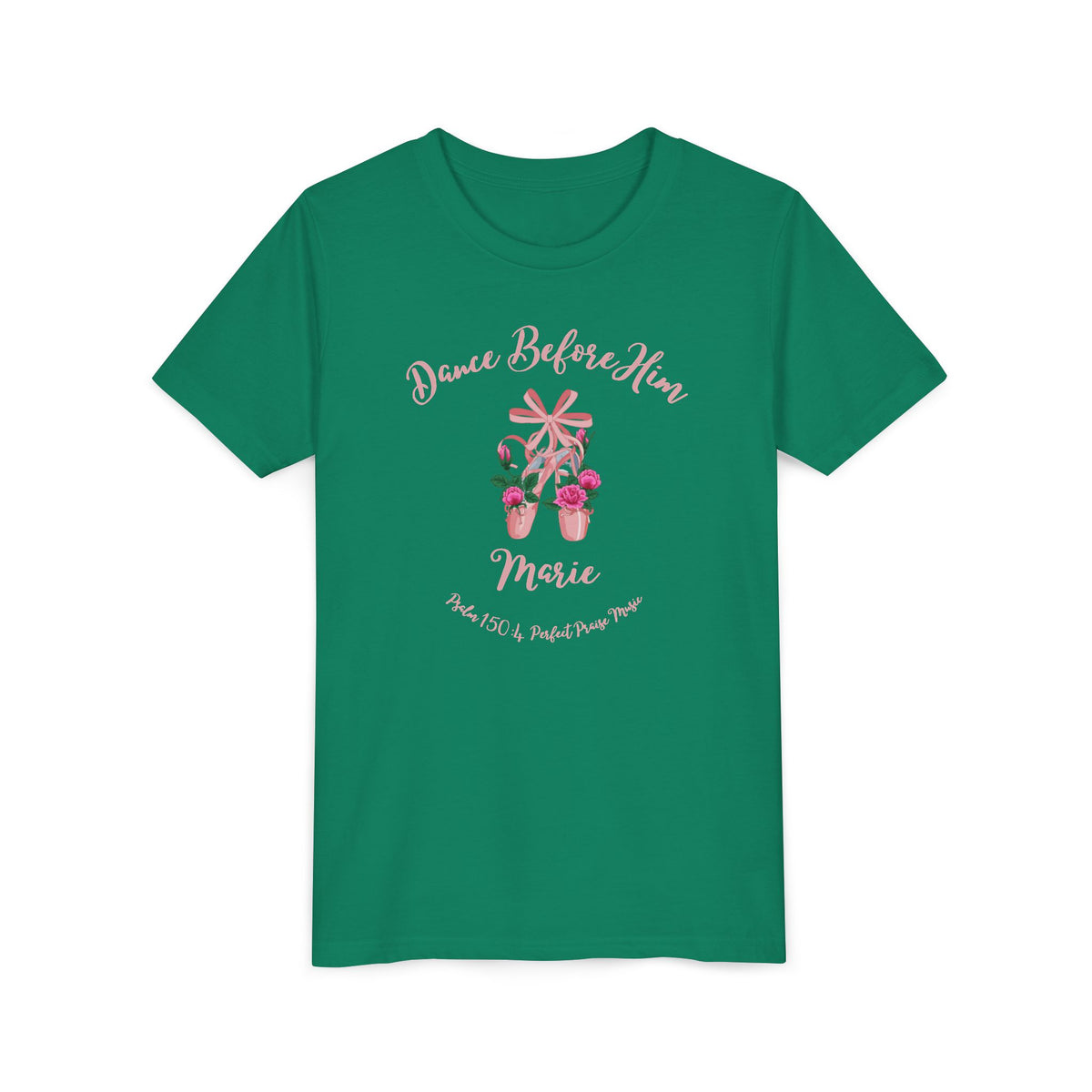 Dance Before Him Ballet Slippers Worship Youth Short Sleeve Tee- PERSONALIZED