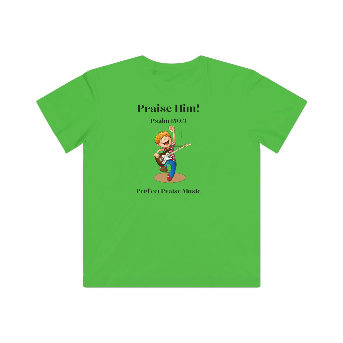 &quot;Praise Him with the Strings&quot; Psalm 150:4 Boy&#39;s Guitar Fine Jersey Tee