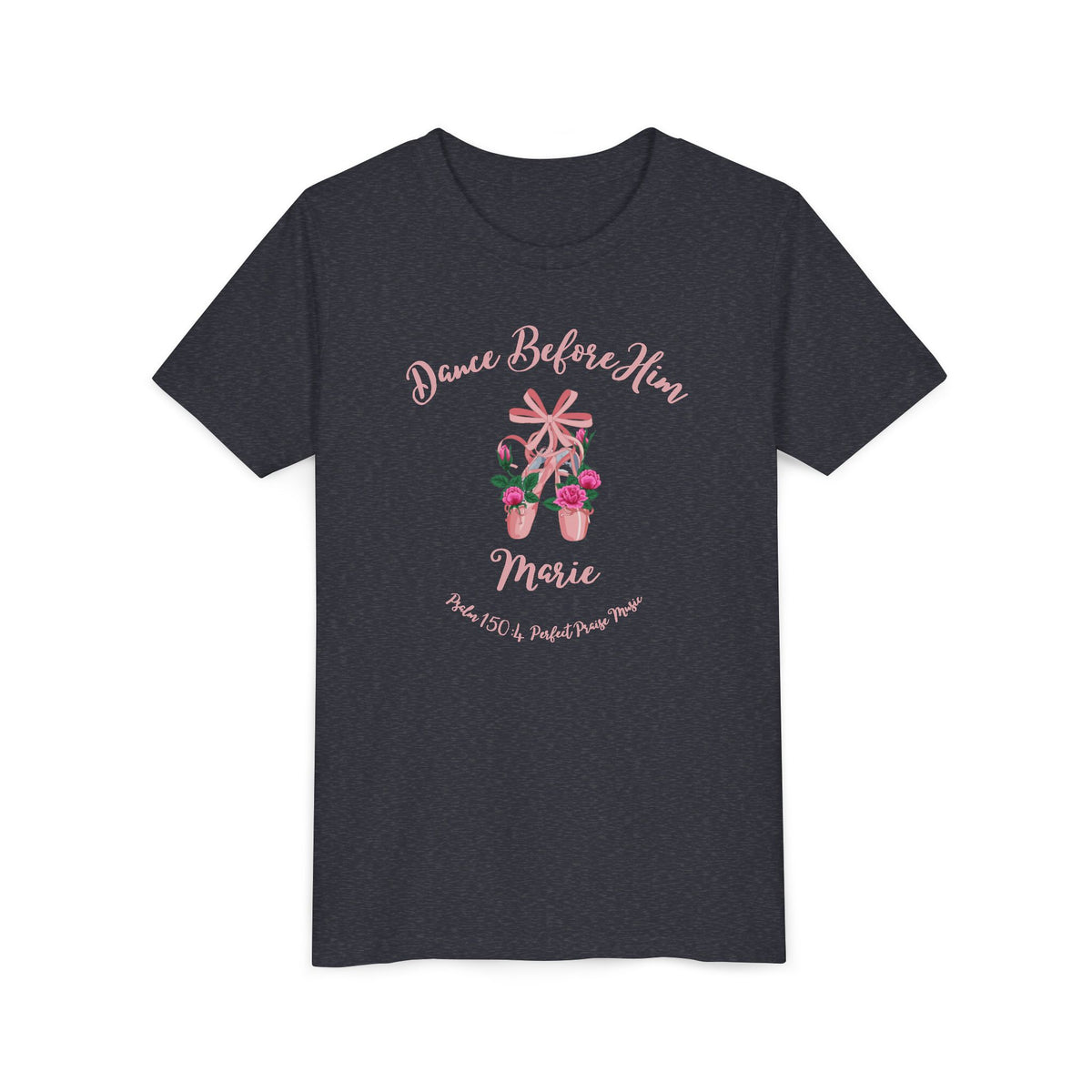 Dance Before Him Ballet Slippers Worship Youth Short Sleeve Tee- PERSONALIZED