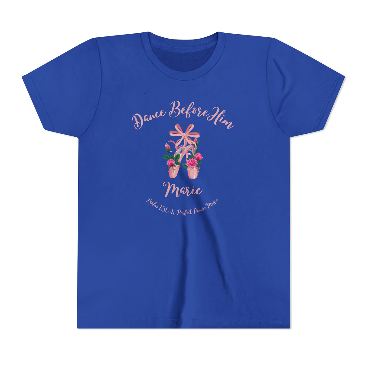 Dance Before Him Ballet Slippers Worship Youth Short Sleeve Tee- PERSONALIZED
