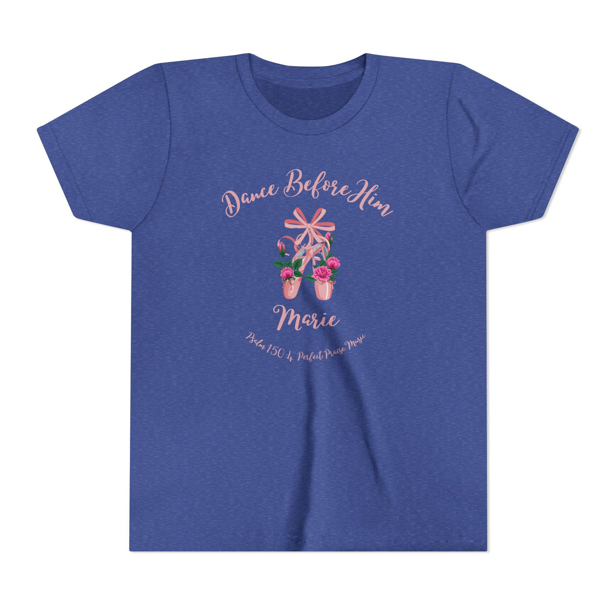 Dance Before Him Ballet Slippers Worship Youth Short Sleeve Tee- PERSONALIZED
