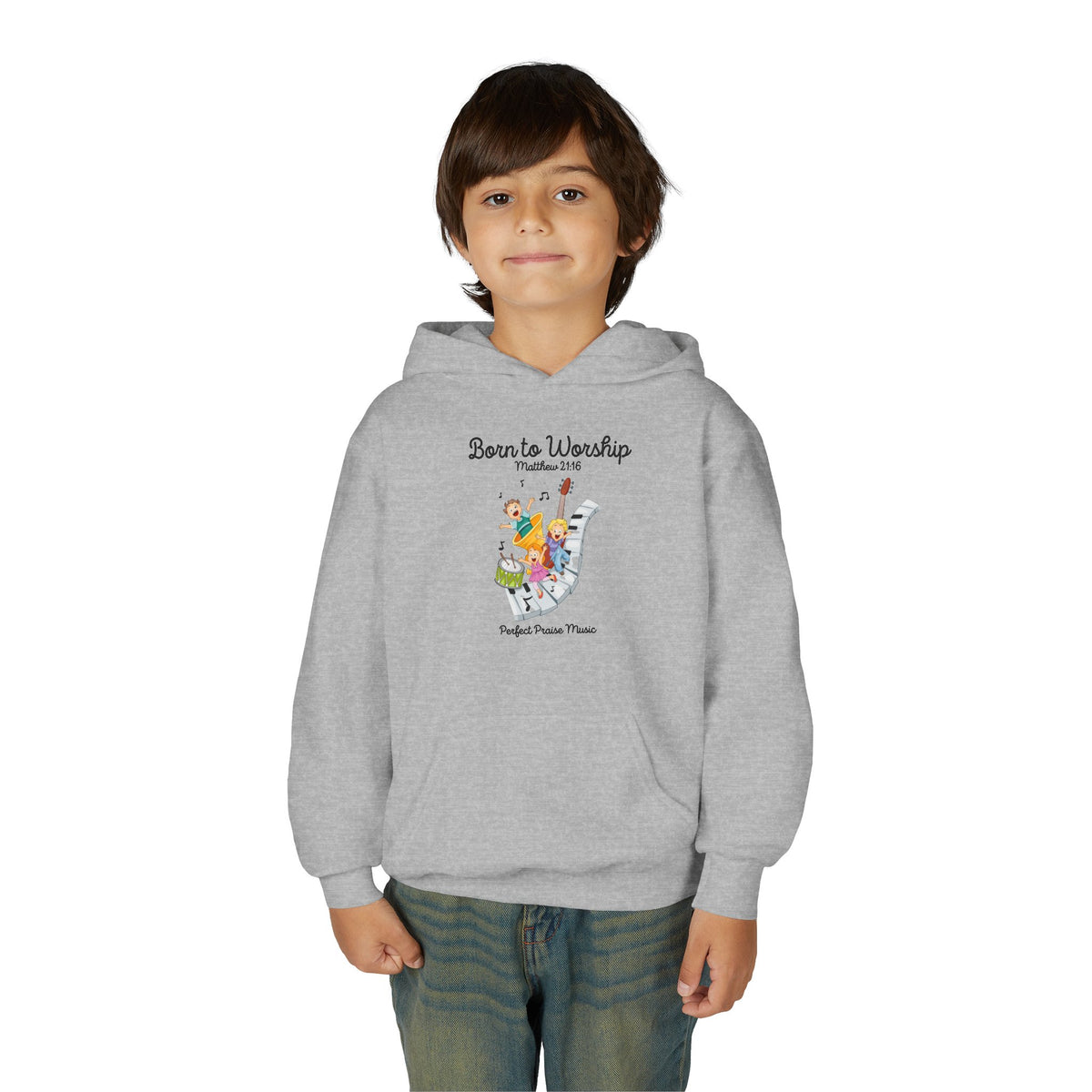 &quot;Born to Worship&quot; Youth Hooded Sweatshirt