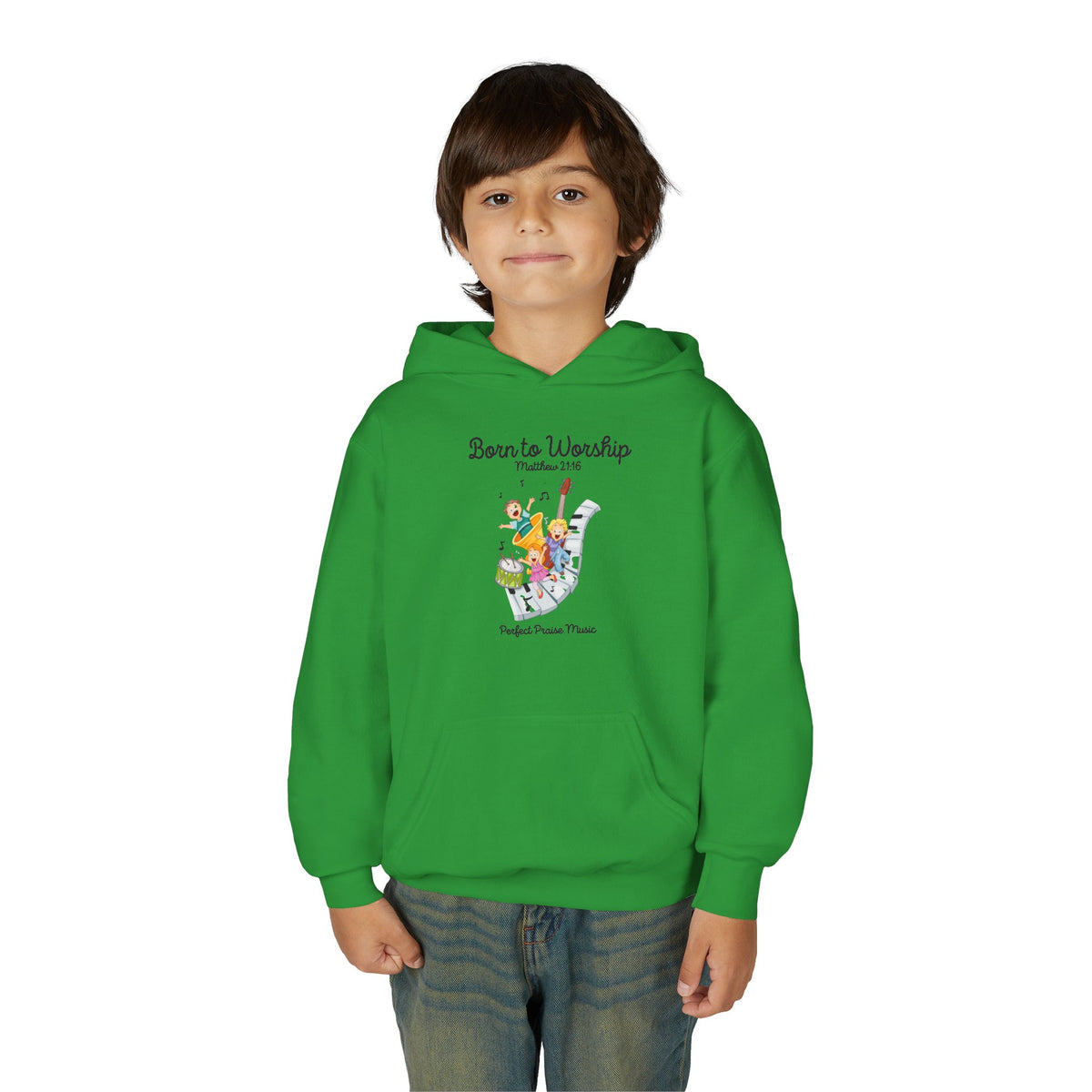&quot;Born to Worship&quot; Youth Hooded Sweatshirt