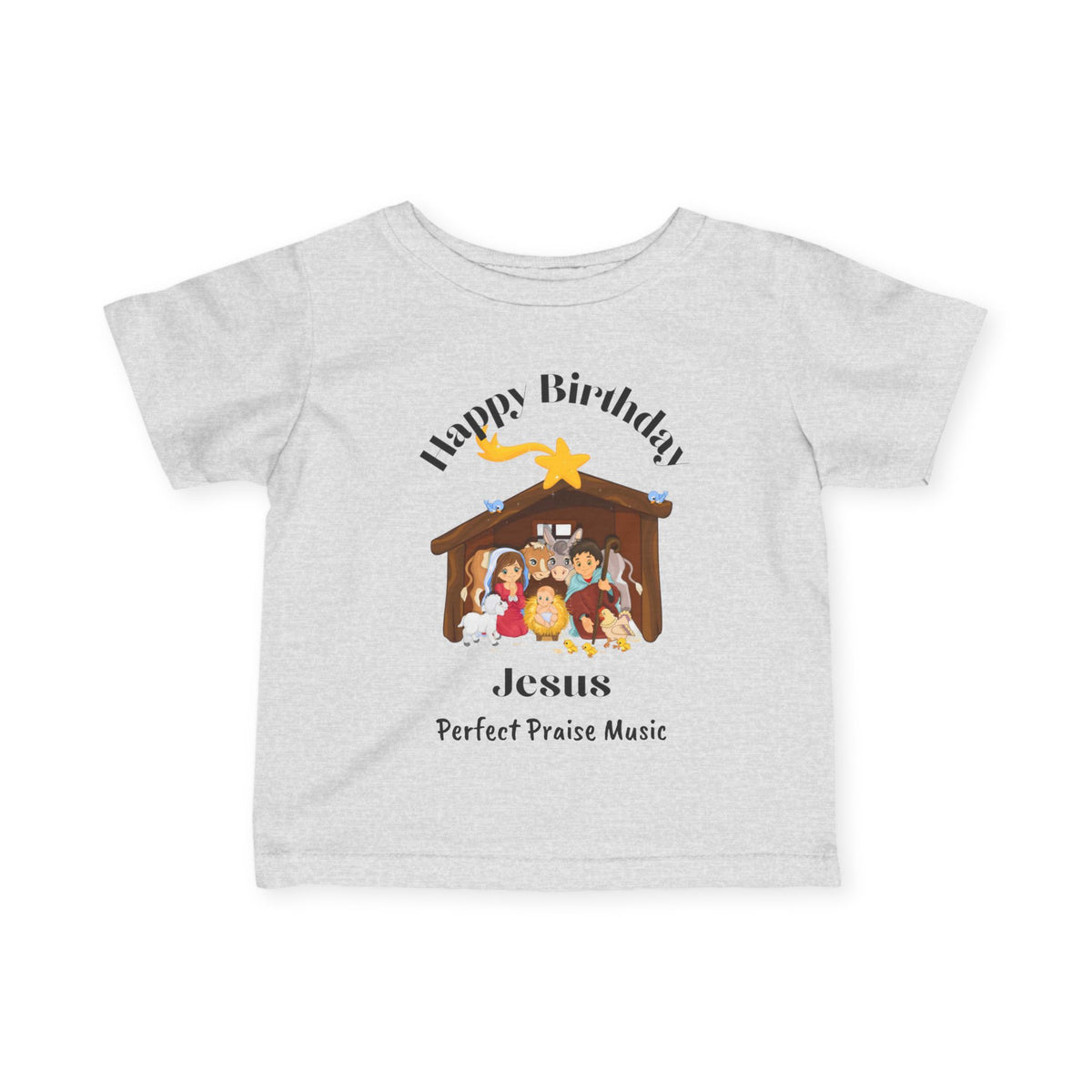 R &quot;Happy Birthday Jesus&quot; Baby/Toddler Tee (Black Font)