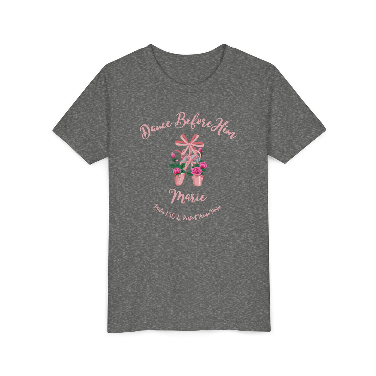 Dance Before Him Ballet Slippers Worship Youth Short Sleeve Tee- PERSONALIZED