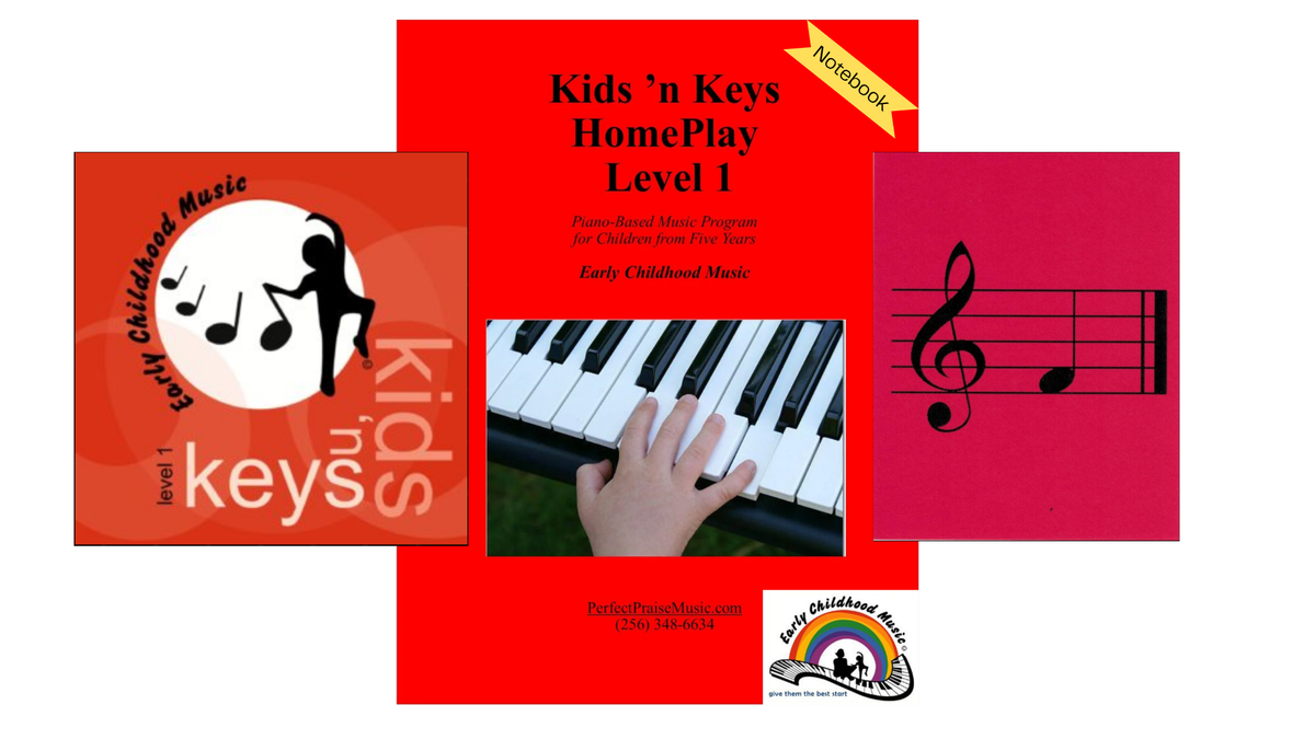 Kids N Keys Level 1 Student Book, HomePlay Notebook and Flashcard Bundle